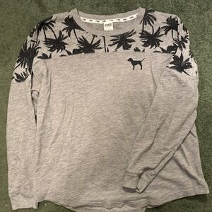 Victoria Secret Pink Large Palm Tree Long Sleeve